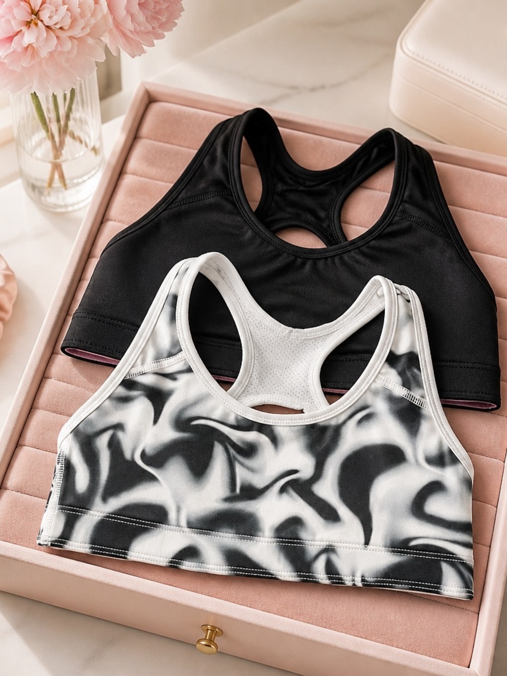 TwoAthletic Works Black Racerback Sports Bras Size L